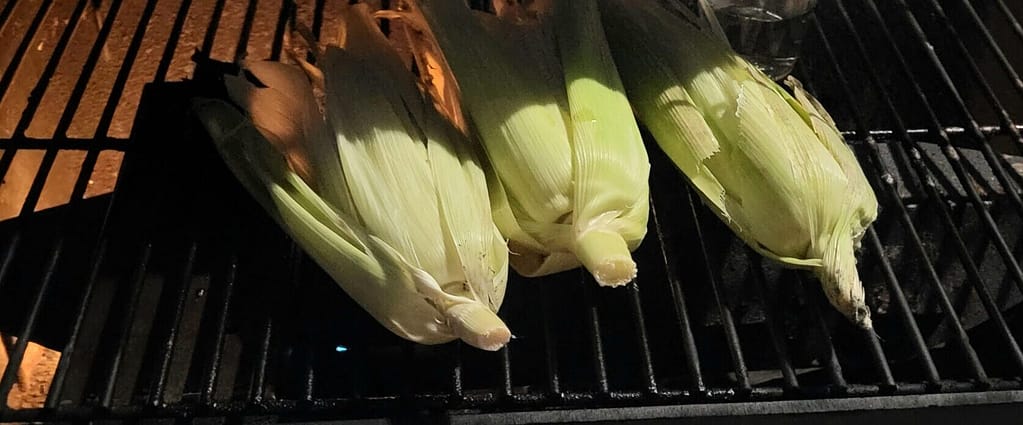 Ribs and Corn on gas grill