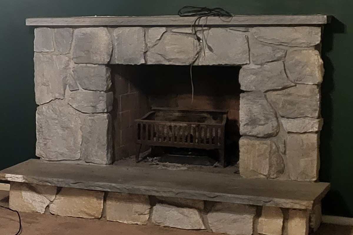 Fireplace before limewash