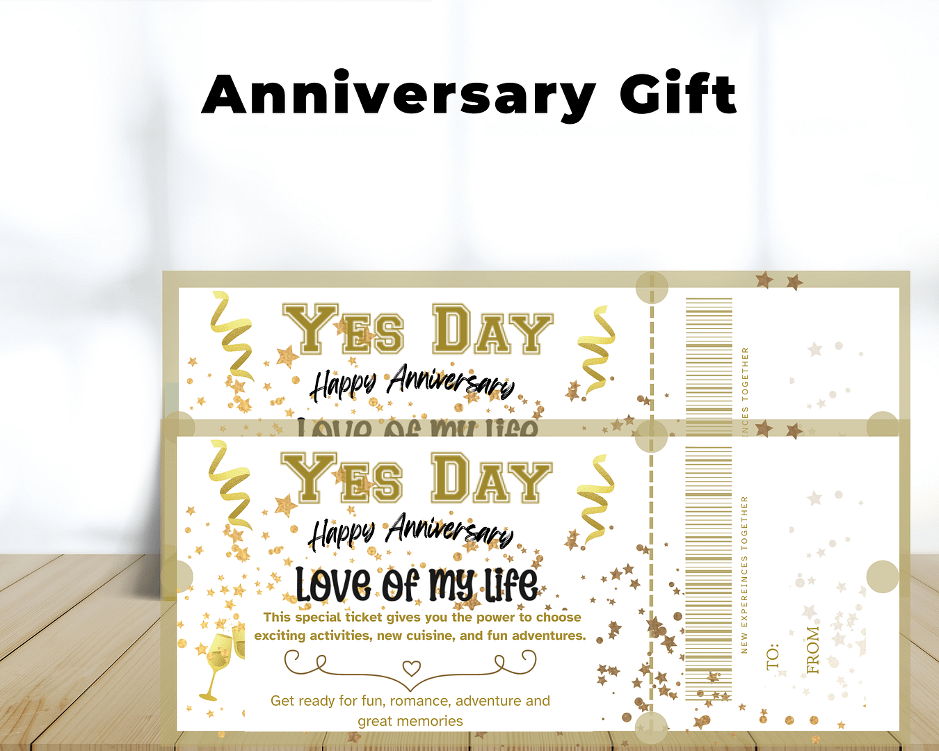 Anniversary Yes Day Voucher Perfect Gift for Couples