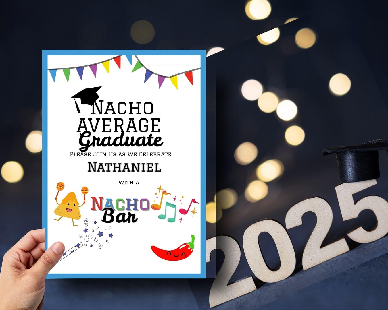 Graduation Party Invite, Digital Editable invitations, Editable printable invites, Nacho Bar Graduate