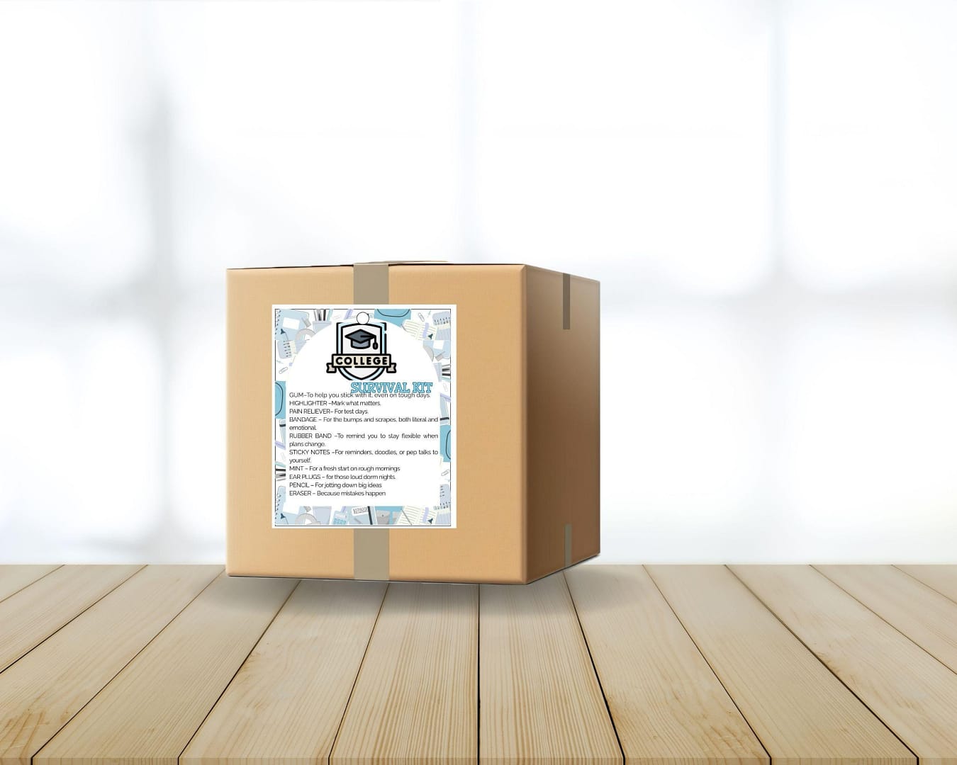 Printable College Survival Kit Tag