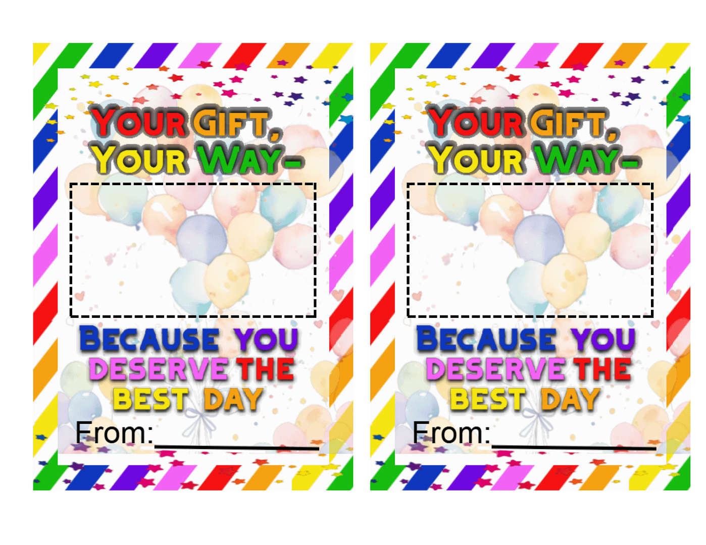 Colorful Birthday Gift Card Holder
