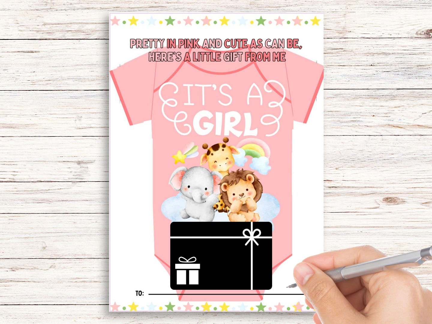 Baby Shower gift card holder for girl