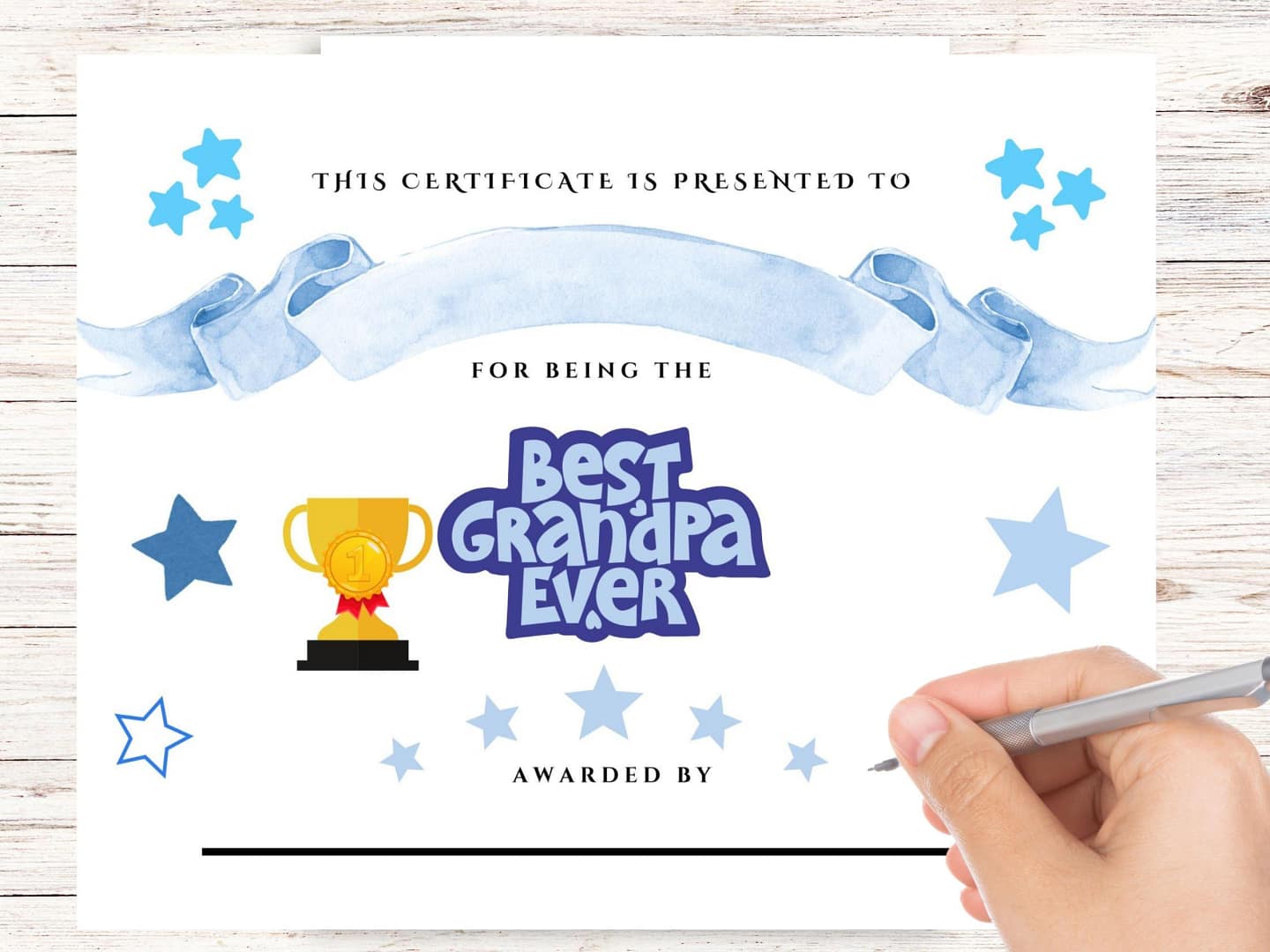 Best Grandpa Certificate Grandparent's day gift Grandpa