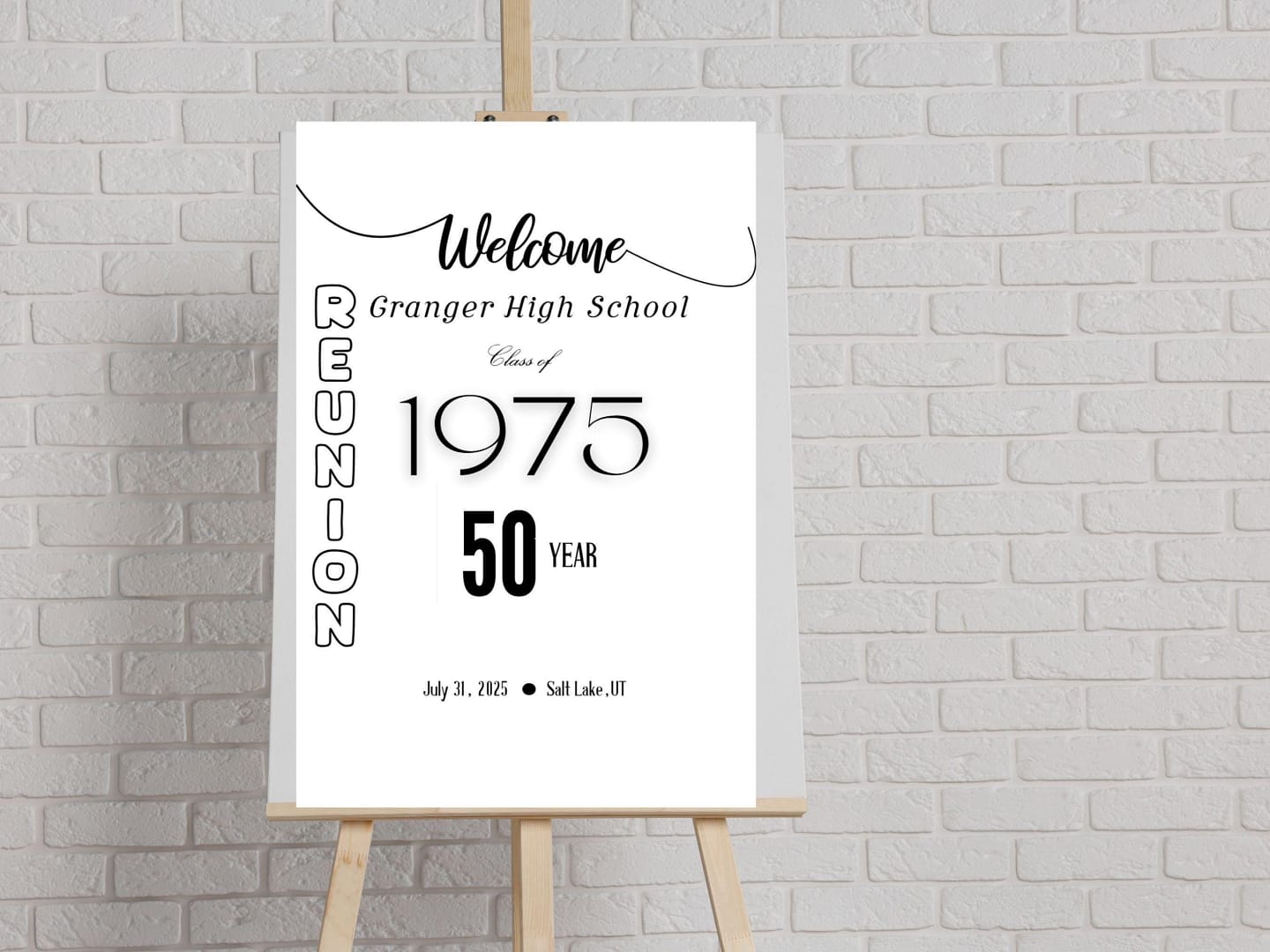 High School Reunion Welcome Sign Template for High School Reunion Edit in Canva High School Reunion Poster Canva Template for Welcome Sign