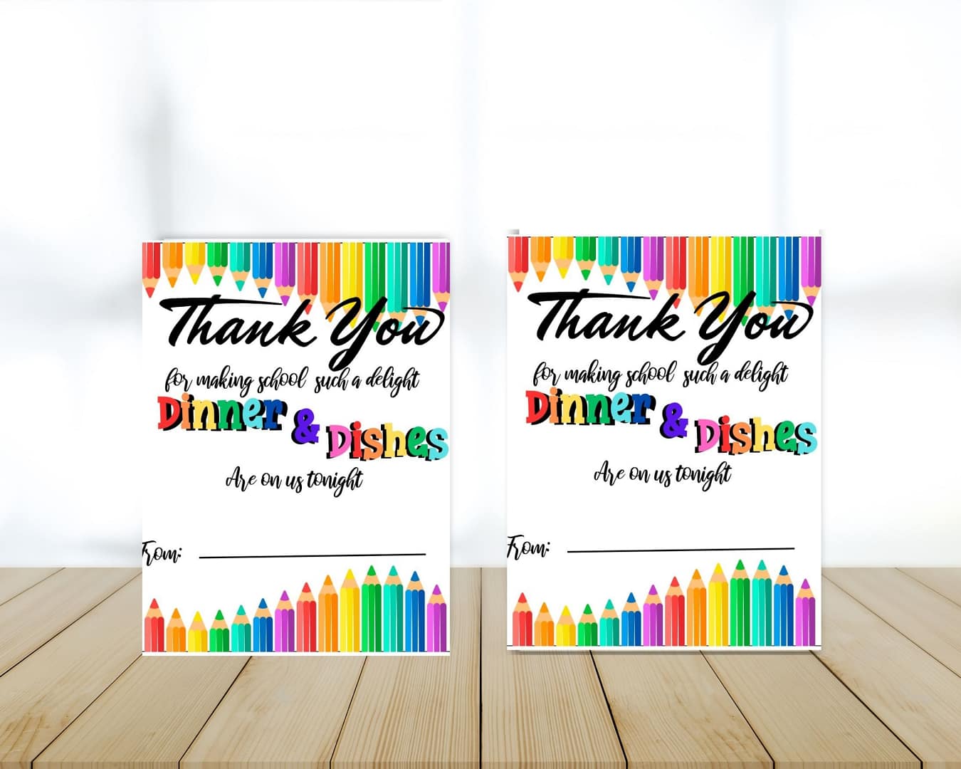 Printable Teacher Dinner and Dishes Gift Tag - Image 2