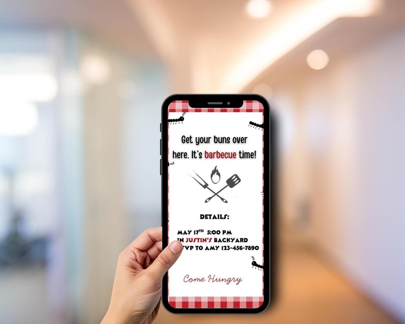 BBQ Invitation Editable digital and Printable