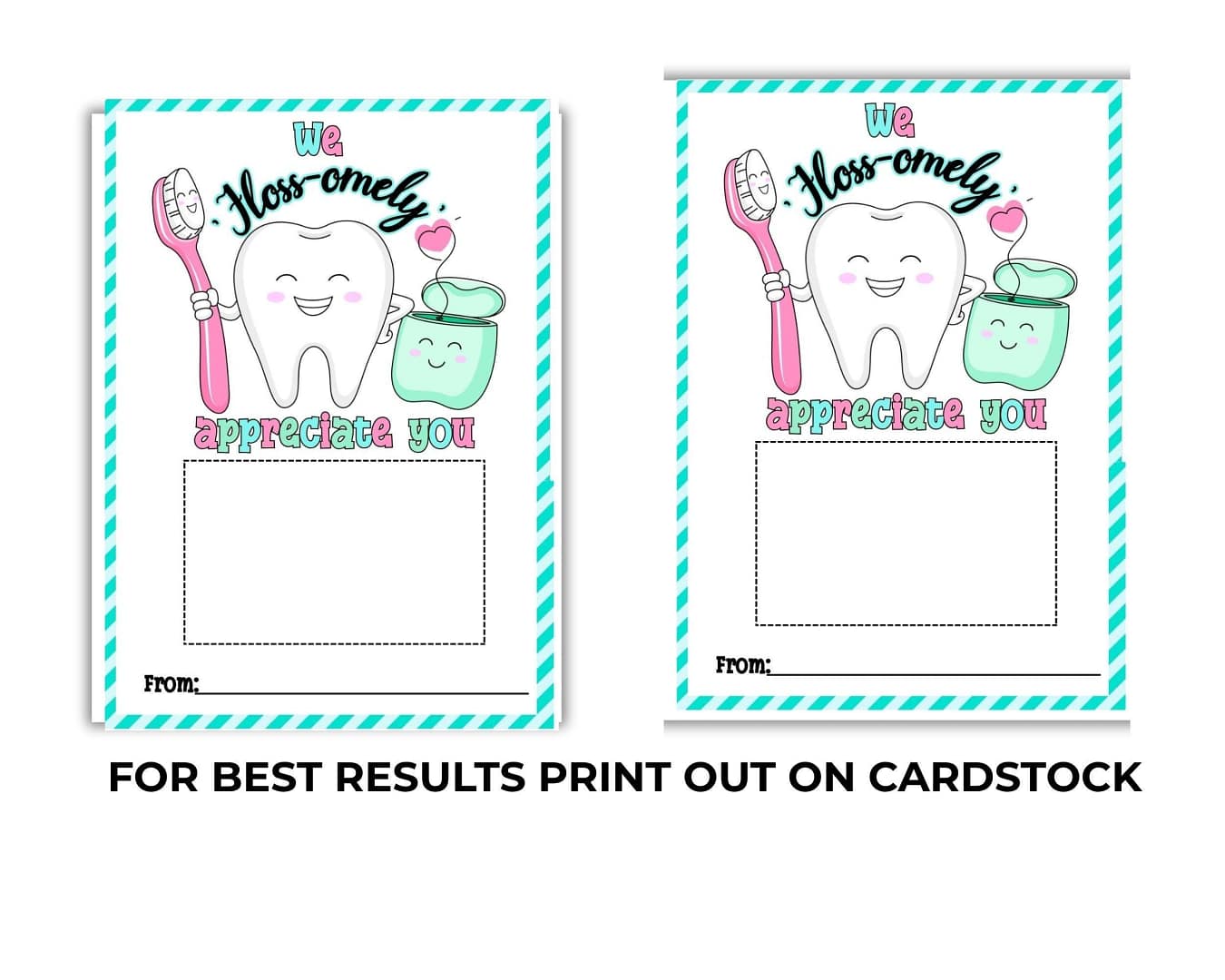 Happy Dental Hygienist Week Gift Card Holder | Printable Dental Hygienist Recognition Gift Card Holder | Dental Appreciation Gift Tags