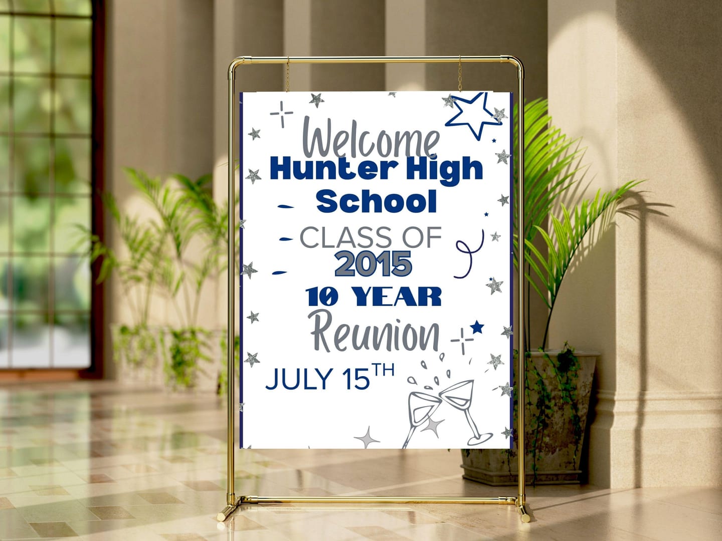 welcome sign template reunion, High School Reunion Welcome Sign, Editable Canva Template, Printable Class Reunion Poster, Party Decoration