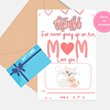 Mother's day gift card holder, mom's birthday gift, last minute gift downloadable