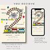 Train Birthday Party Invitation kid birthday editable and Digital invitation Chuga Chuga Two Two