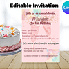 Editable rose gold birthday invitations