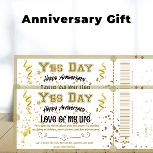 Anniversary Yes Day Voucher Perfect Gift for Couples