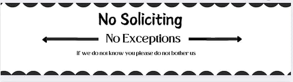 no soliciting sign