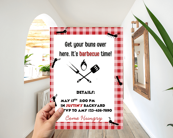 Editable Bbq Birthday Invitation Template, Barbeque Birthday Invitation, Bbq Invitation, Editable Bbq Invitation, Bbq Birthday Invitation - Image 2