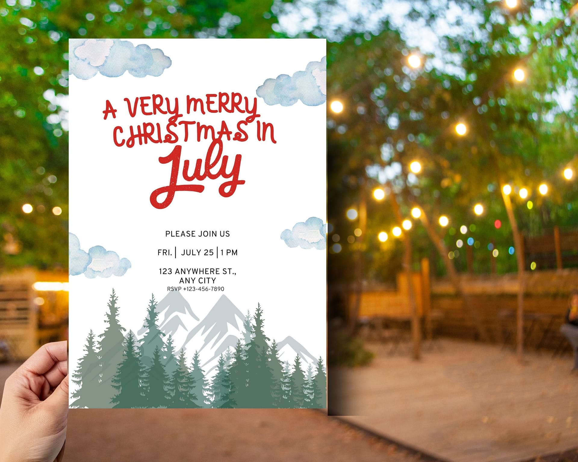 Christmas in July Editable Printable Invitations - Image 3